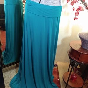 NWOT Belle Gray By Lisa Binna Teal Long Maxi skirt size Large